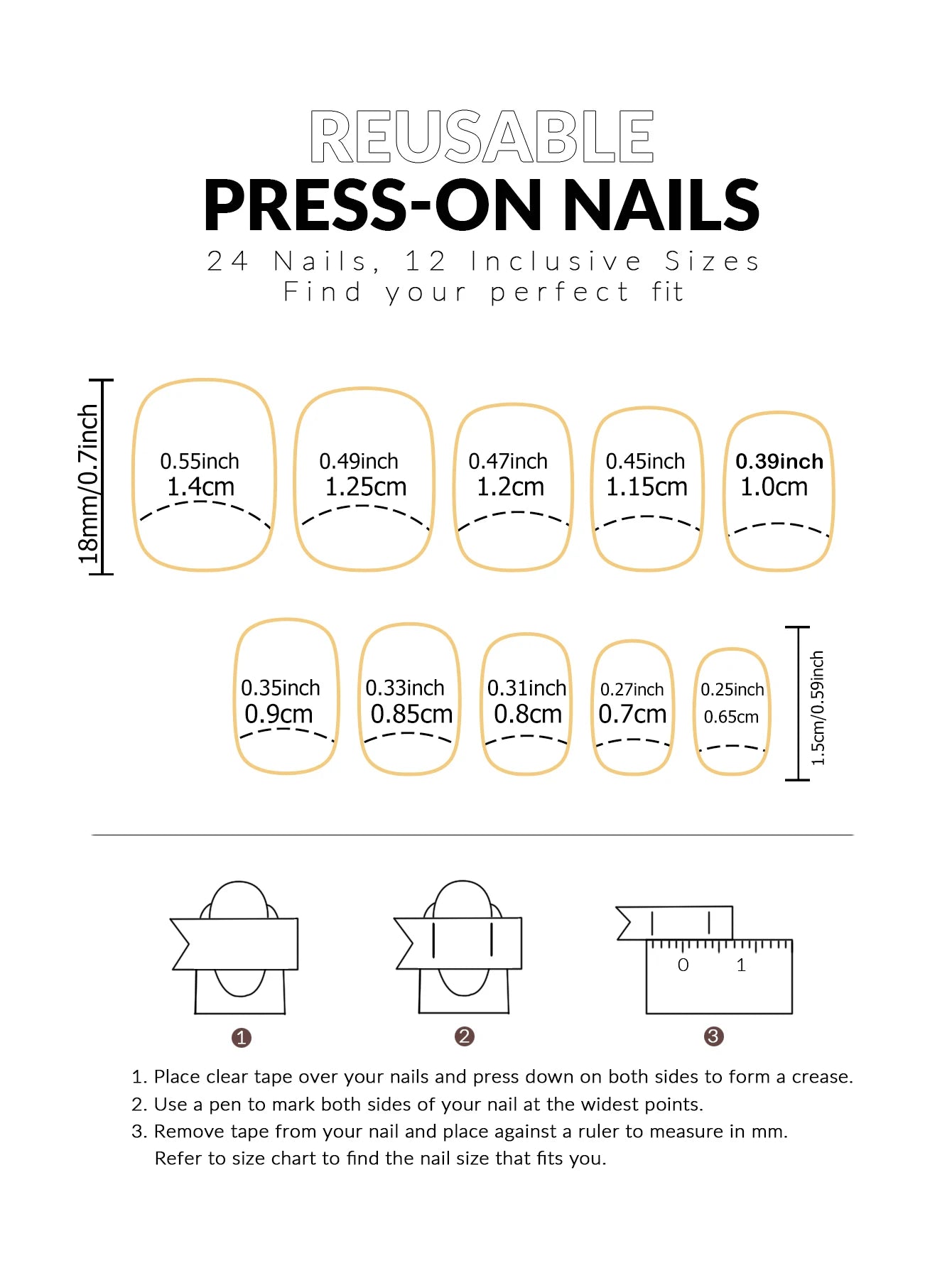 ARTAUG 24pcs Medium Press On Nails Square Black High Saturation Nail Charms Press On Nails Cover Fake Nail Set