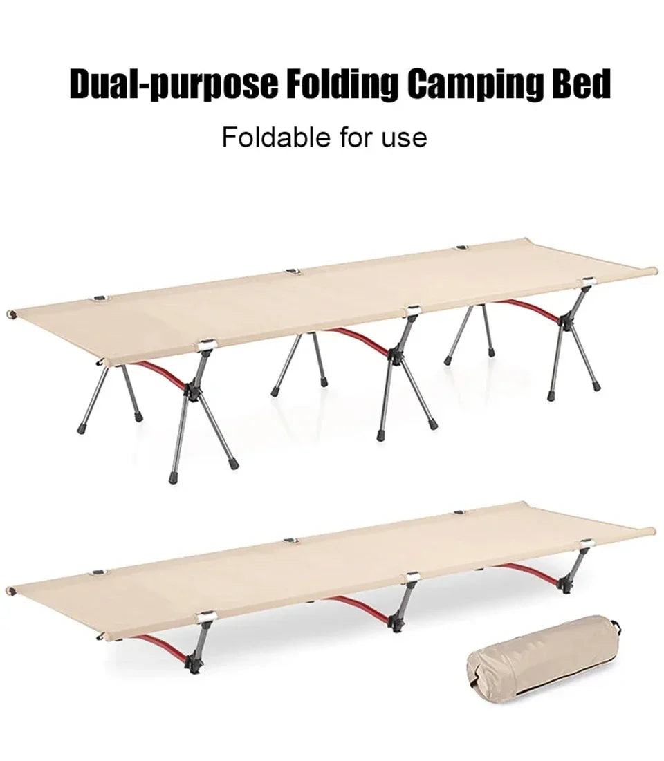 Camping Cot Outdoor Exquisite Camping Folding Bed Lightweight and Portable Safe and Stable High and Low Dual-use Folding Bed