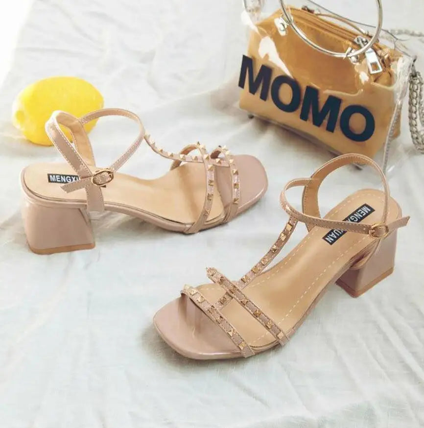 Chunky Sandal Woman Summer New 2024 Orthopedic Roman Wedge Rhinestone Sexy Medium Heel Mirror Luxury Designer Sandals for Women