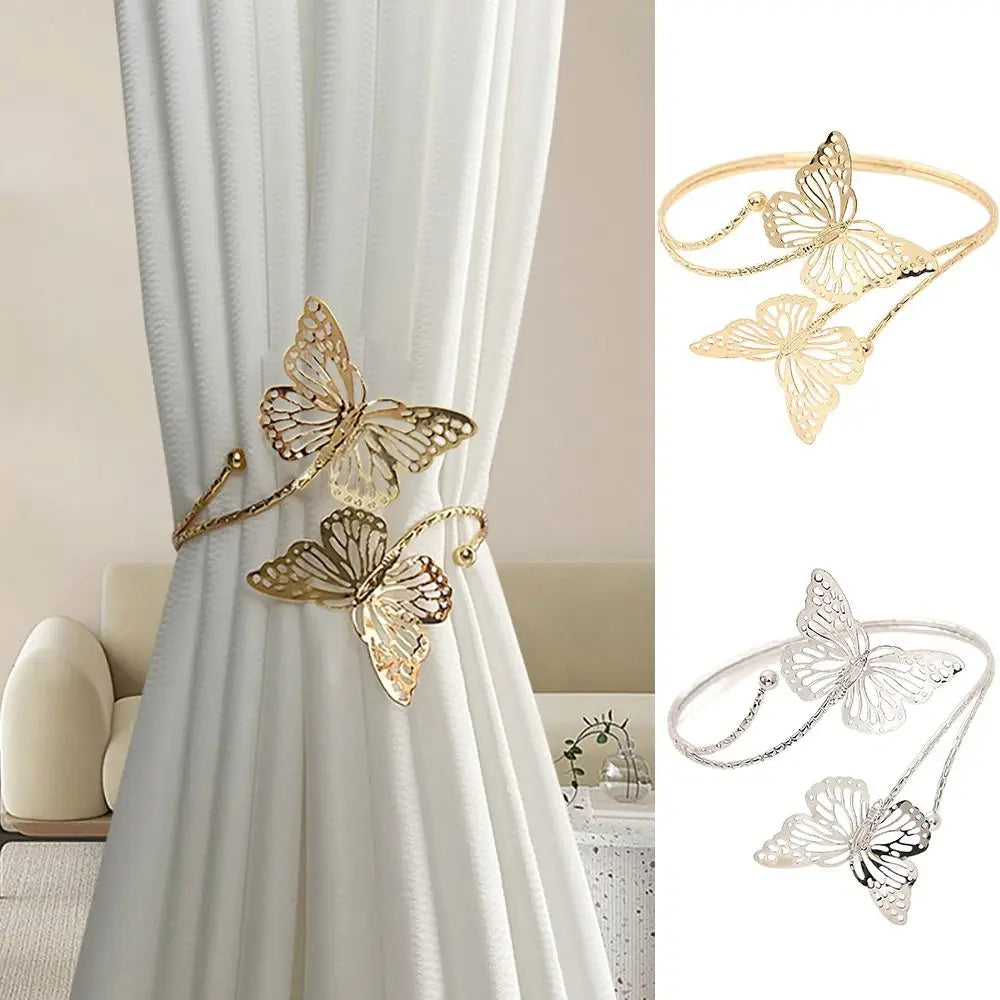 Metal Butterfly Curtain Strap Beautiful Curtain Clip Tie Back Buckle Clip Exquisite Luxury Curtain Holder Curtain Binding Strap