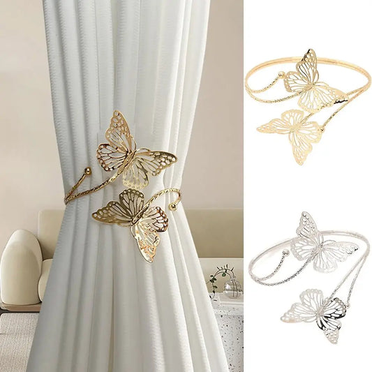 Metal Butterfly Curtain Strap Beautiful Curtain Clip Tie Back Buckle Clip Exquisite Luxury Curtain Holder Curtain Binding Strap