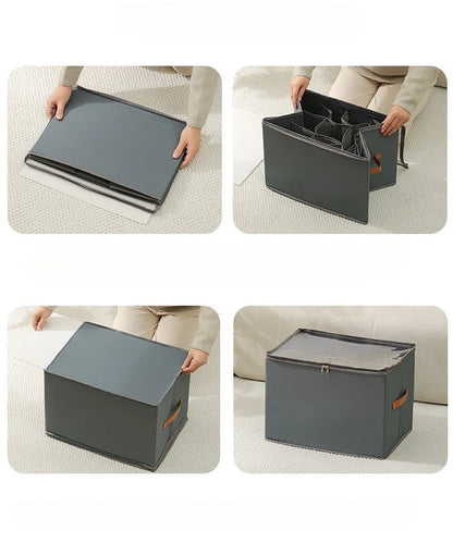 Foldable  Shoe Organizer with Lid Dustproof Storage Box for Shoes Clothes Accessories Home Organization Box