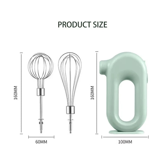 USB Electric Blender Wireless Portable Mixers with 2 Mixing Head Food Mixer Handheld Rechargeable Whisks Dough Stirrer Eggbeater