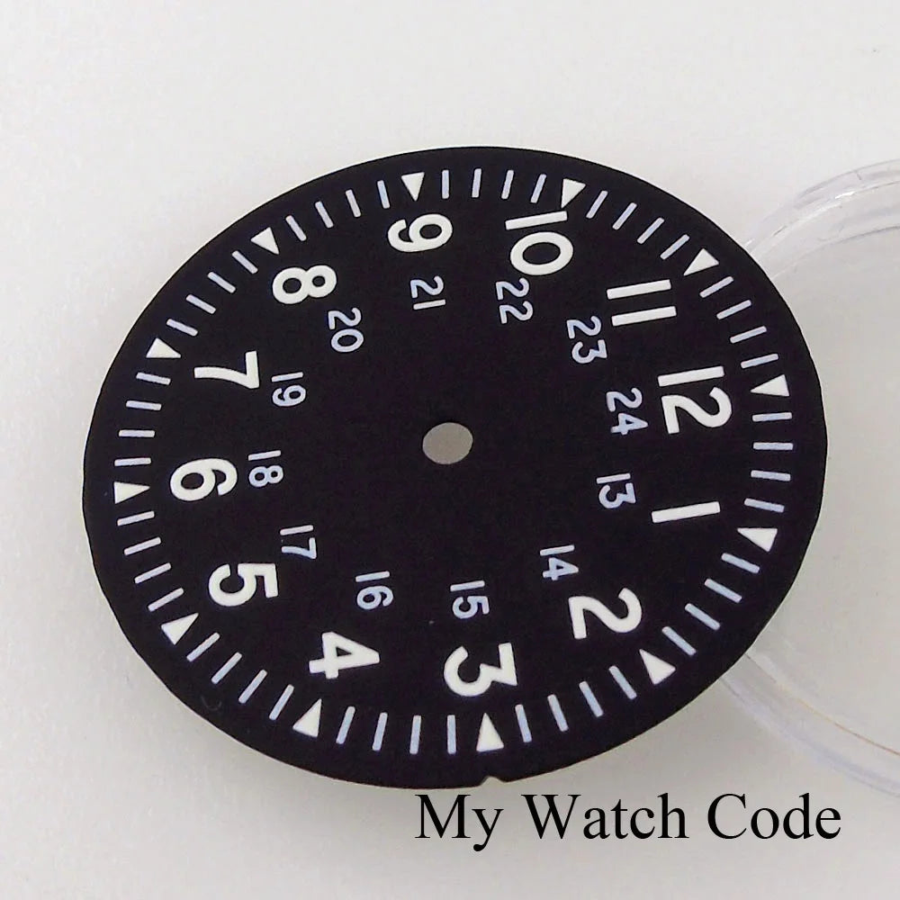 Sterile 29mm Pilot Watch Dial Part Black for NH35 NH36 ETA2824 PT5000 ST2130 Watch Case Part Hand Set