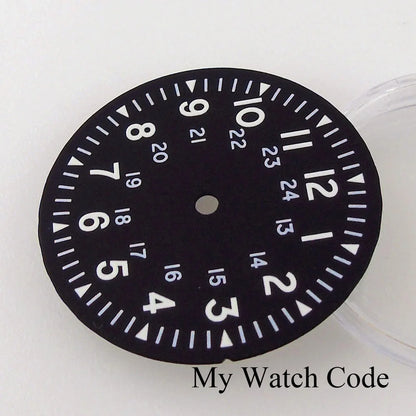 Sterile 29mm Pilot Watch Dial Part Black for NH35 NH36 ETA2824 PT5000 ST2130 Watch Case Part Hand Set