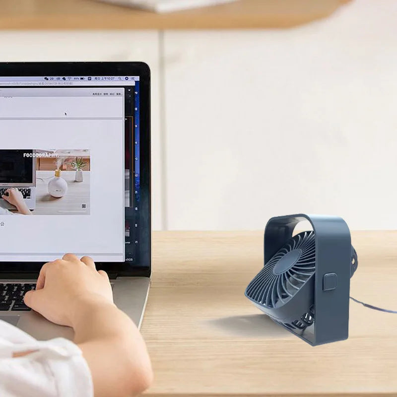 Mini Portable Fan USB Desk Fan Table Strong Airflow &Quiet Operation 3 Speed Wind 360° Rotatable Standing Fans For Room