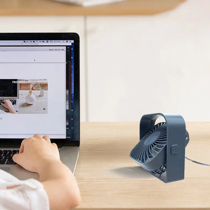 Mini Portable Fan USB Desk Fan Table Strong Airflow &Quiet Operation 3 Speed Wind 360° Rotatable Standing Fans For Room