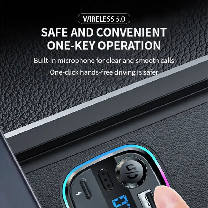 Bluetooth 5.0 FM Transmitter Handsfree Car Radio Modulator MP3 Player With 22.5W USB Super Quick Charge Adapter for Car