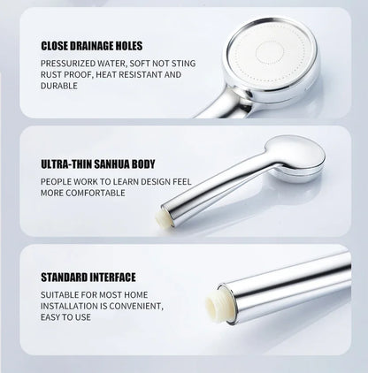 High Pressure Water Saving Rainfall Shower Head Bathroom Accessories ABS Chrome Holder Showerhead  Bathroom Accessories