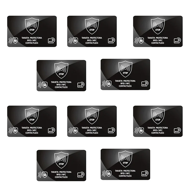 ABUO-10Pcs RFID Blocking Card Holder NFC Anti-Theft Shield Case IC Bank Card Protection Secure Wallet Blocker