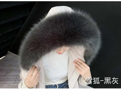 Detachable Faux Fur Collar Extra Large Warm Fake Fur Scarf Wrap Evening Cape For Winter Womens Coat Faux Fur Hood Ttrim Collar