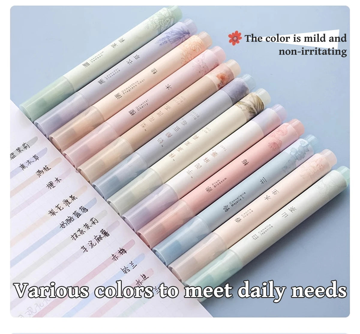 4PCS Retro Style Handbook Pen Marker Graffiti Brush Inscription Pen Office Culture and Educational Supplies