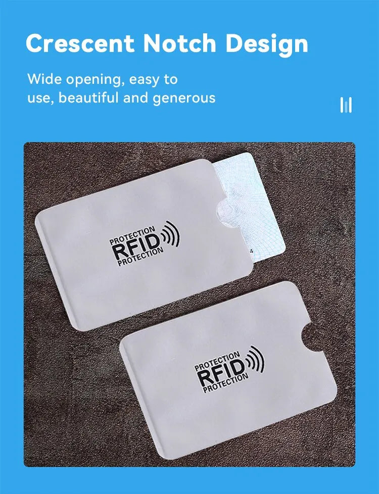 RFID Blocking Card Sleeve Aluminum Foil Anti-theft Swipe Anti-demagnetization Case Shielding Bag