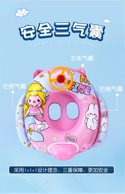 Environment PVC Children Swimming Rings Water Toys Beach Pool Baby Inflatable Swimming Circle with Steering Wheel Water Toys