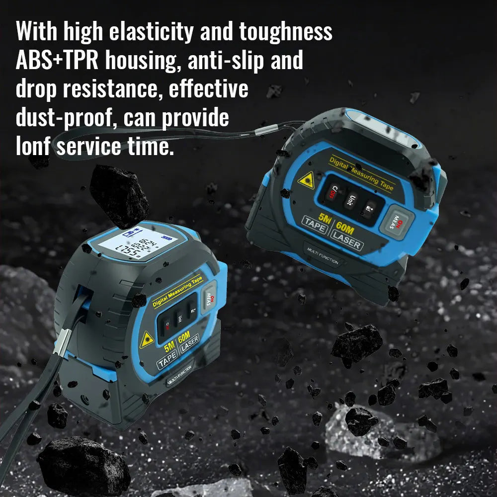 Laser Tape Measure 3 In 1 Digital Tape Measure High Precision Laser Rangefinder Steel Tape Measure