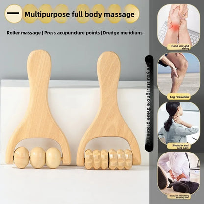 Wooden Face Massage Tools Set Kit Face Sculpting Tool Skin Care Facial Massager Cupping Contouring Facial Roller