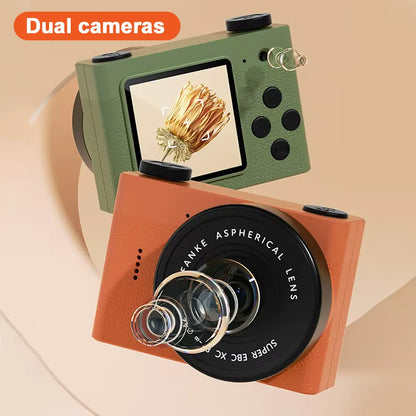 A5 Mini Camera With 1.54in Screen Vintage Camera Front Rear Camera Kids Camera Indoor Home Support TF Card Kids Vlog Camera