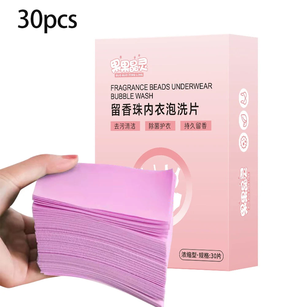 30PCS Laundry Detergent Sheets Easy Dissolve Laundry Tablets Strong Deep Cleaning Detergent Laundry Soap for Washing Machine