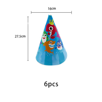 Shark Birthday Party Disposable Tableware Tablecloth Party Supplies Boys Girls Baby Shower Party Dressing