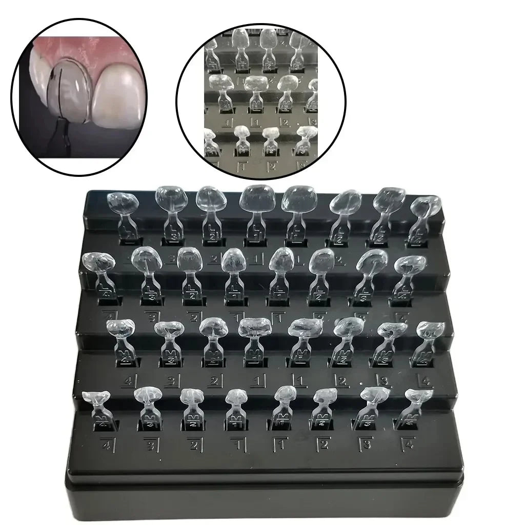 32pcs/set Dental Mould Kit For Composite Resin Veneers Light Cure Filling Anterior Front Teeth Tooth Whitening Dental Lab Tools