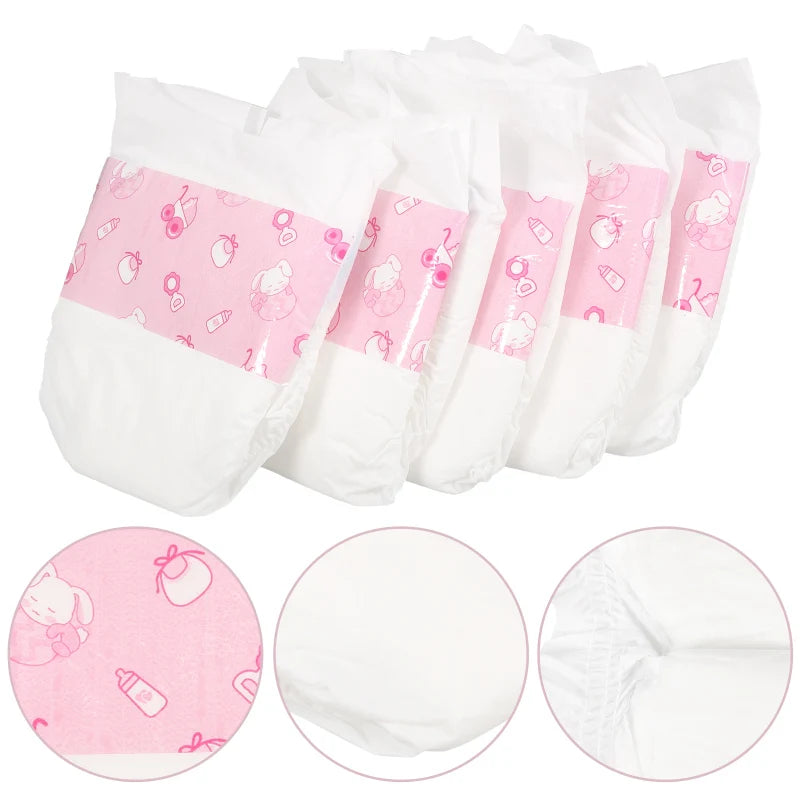 5pcs 18x12cm Reusable Diapers For Baby Dolls Kids Pretend Play Toy Baby Diapers Supplies Suitable For 30cm Dolls