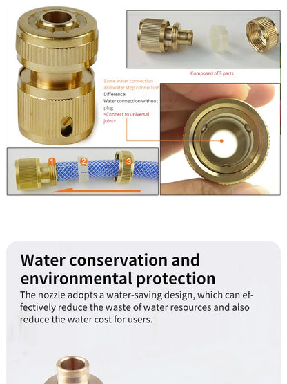 All-copper water gun connector 4-way water connector water pipe connector high-pressure water gun connector
