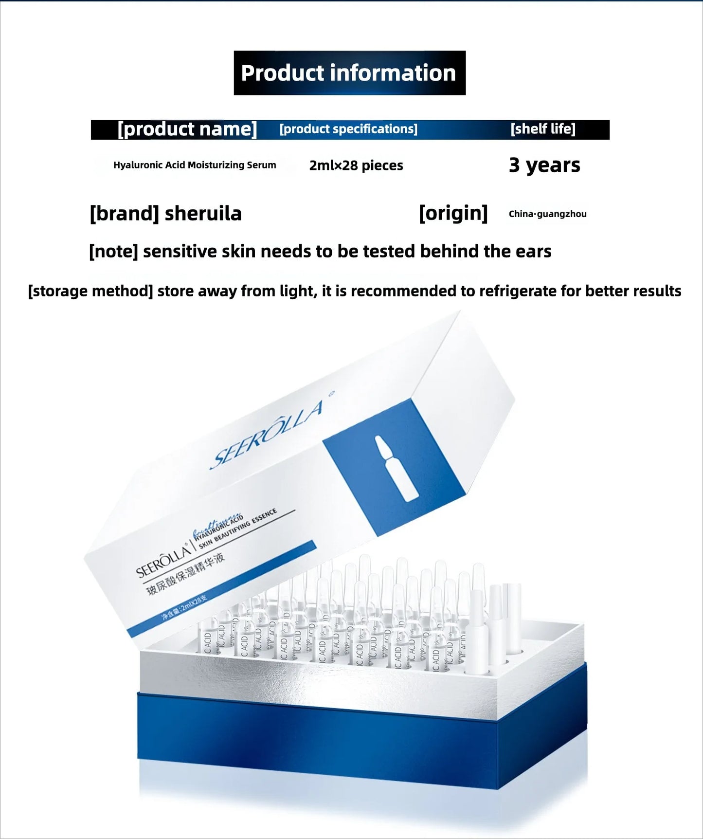 Hyaluronic acid Serum Anti-Aging Moisturizing Shrink Pores Hydrating Whitening Essence For Microneedle Instruments Skin Care