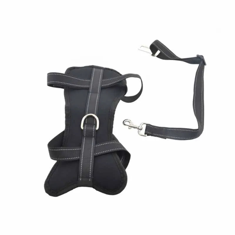 Dog Car Safety Chest Seat Belt Pet Harness Adjustable Vehicle Breathable Safe Dogs Belt Harness Walking Harness With Belt Leash