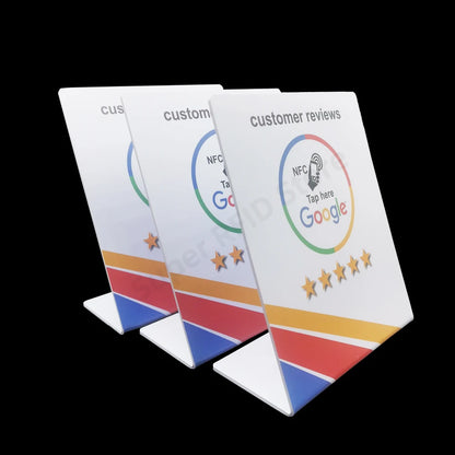 13.56Mhz Programmable Google Reviews NFC Stand Table NTAG 215 NFC Google Review Display