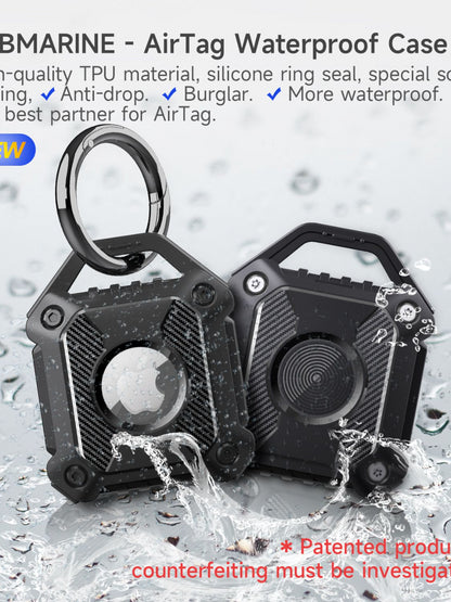 Waterproof Airtag Keychain Holder Case,Screw Full Cover Compatible with Apple AirTag Tracker Key Ring
