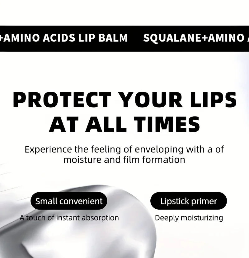 BEAUTY GLAZED Nourishing Lip Balm with Plant Squalane and Amino Acids, Natural Oil-Based, Long-Lasting Moisture Plant Squalane