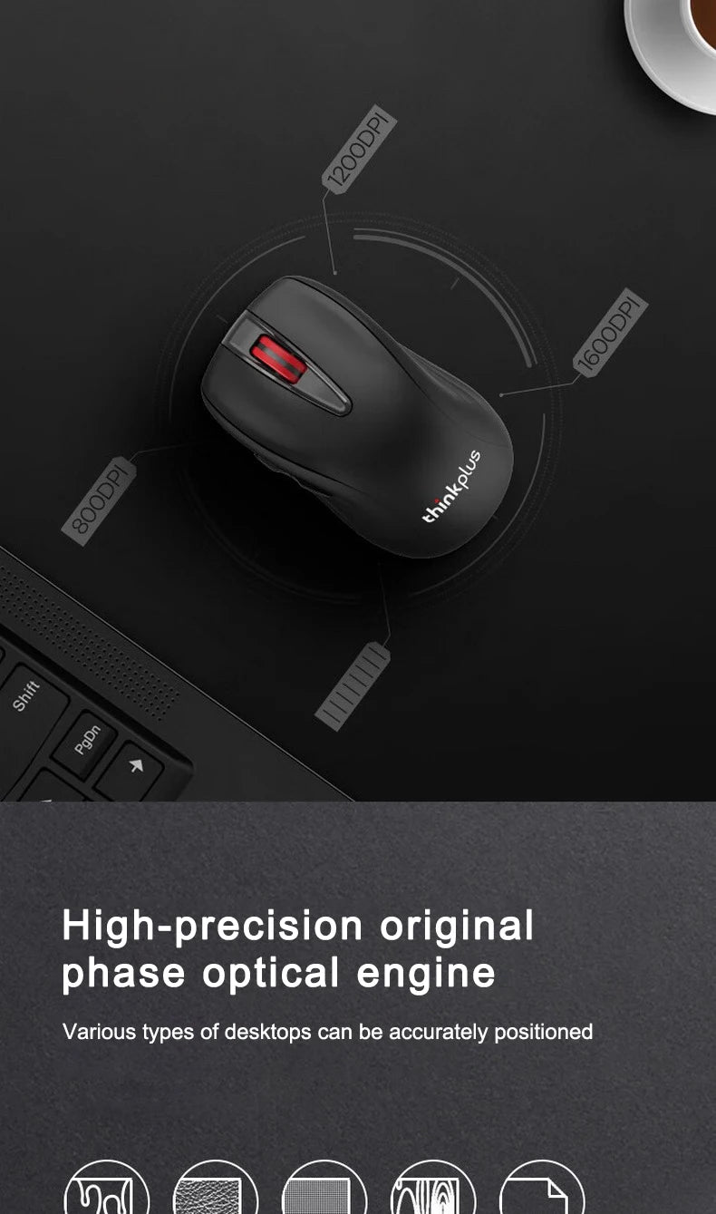 Mouse Lenovo Mouse Black Lenovo Wl200 Pro Rechargeable Light Sound Wireless Mouse