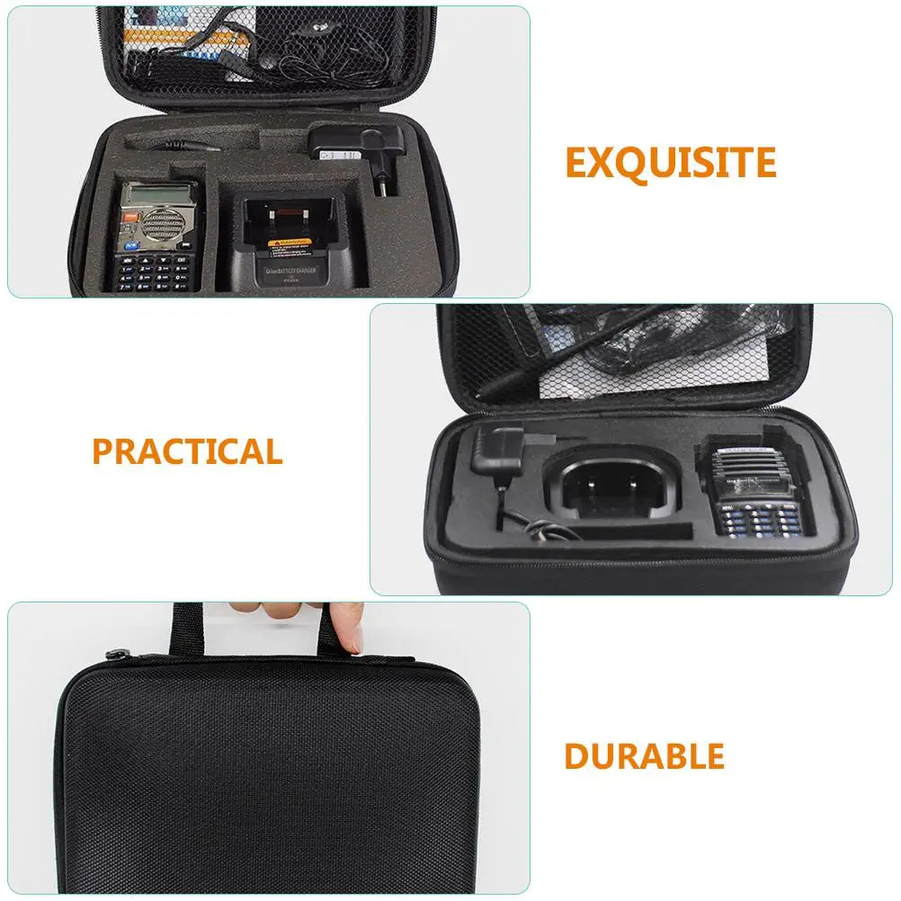 Case Suitcase Travel Accessories Walkie Talkies Storage Kit Black Handy Radio