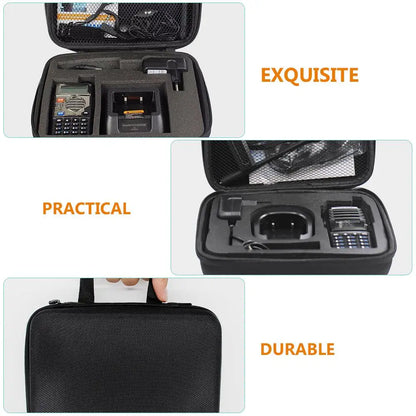 Case Suitcase Travel Accessories Walkie Talkies Storage Kit Black Handy Radio