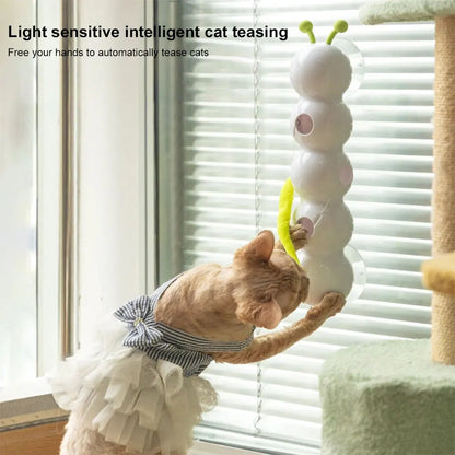 Interactive Cat Toy Intelligent Sensing Creative Cat Teasing Stick Scratch Resistant Durable USB Rechargeable Caterpillar Toys