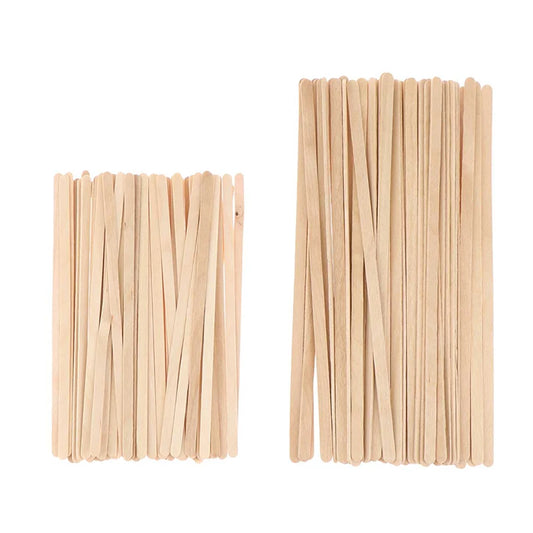 50pcs Disposable Wooden Coffee Stirrers Hot Cold Drinking Stir Beverage Stir Sticks Biodegradable Utensils Bar Cafe or Home Use