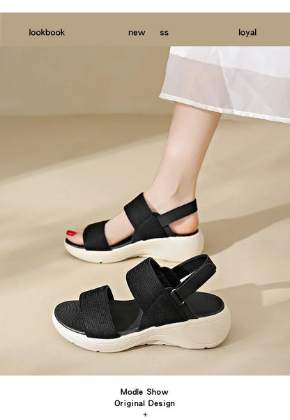 Women's Platform Sport Sandals Summer 2025 Comfortable Woman Shoes Fashionable Beach Green Sandal Black Sandalias De Mujer