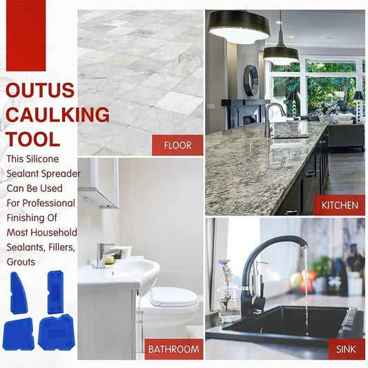 Caulking 4-piece Set of Silicone Sealant Finishing Tools with Smooth Joints, Suitable for Bathrooms and Kitchens, Caulking Tools