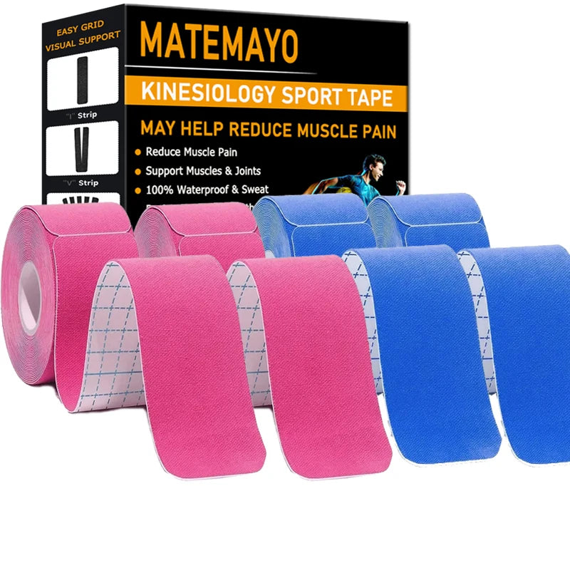 4 Rolls Kinesiology Tape Pro Athletic Sports Tape 80 Precut Strips Sports Waterproof Breathable Latex Free Elastic Sports Tape
