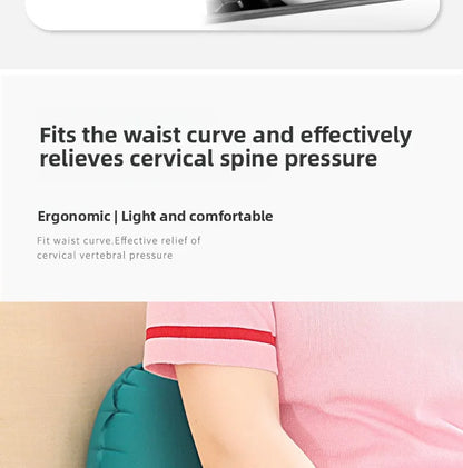 1Pcs 43×28×10cm Portable Press Inflatable Pillow Outdoor Travel Pillow Ultra Soft Comfortable Car Pillow for Neck&Lumbar Support