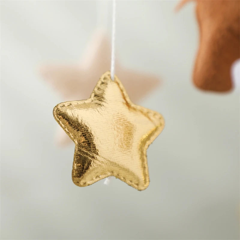 Baby Mobile Crib Bed Bell Musical Rattles Toys Soft Felt Cartoon Animal for Infants Nursery Mobiles Forest Animals Crib Toys