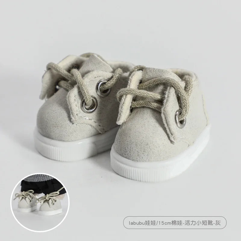 Labubu 17cm  Shoes Fashion labubu Canvas Shoes Clothes Cartoon Baby Canvas Leather Shoes Doll Universal Clothing Accessories