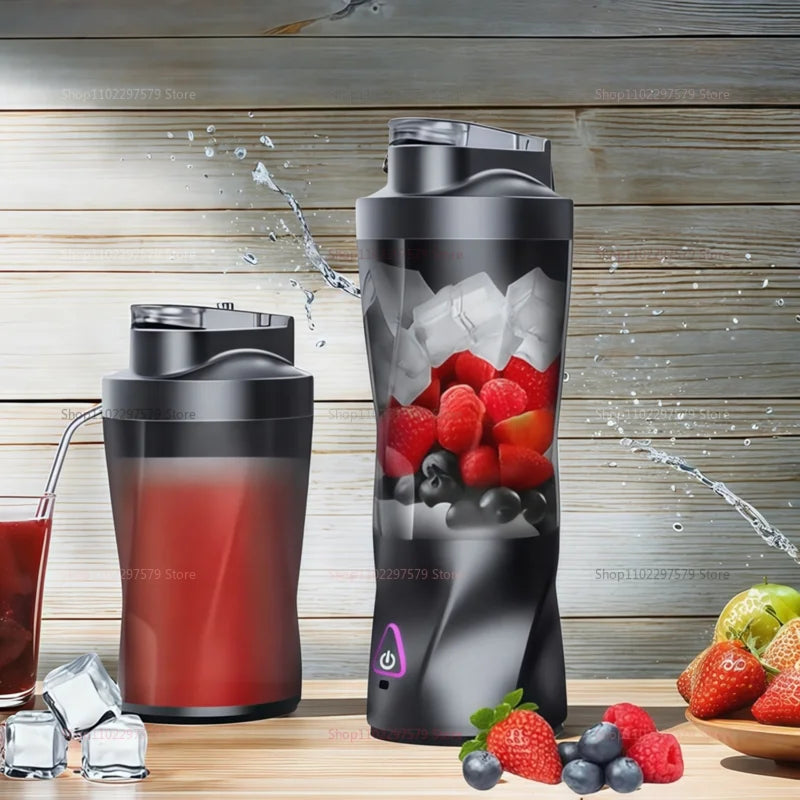 New Portable Juicer Blender USB Rechargeable 700ML Large Capacity Outdoor Fruit Mixer Smoothie Cup Travel Mixer with 4 Blades