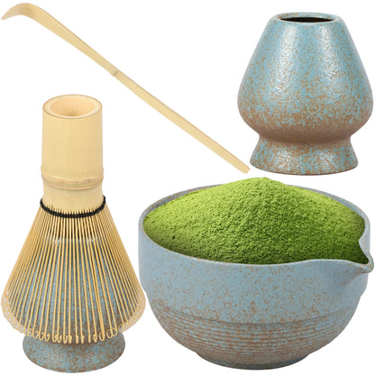 5PCS Japanese Matcha Tea Set Includes Matcha Bowl w Spout Matcha Whisk Holder Matcha Whisk Tea Scoop Tea-making Tools Accessorie