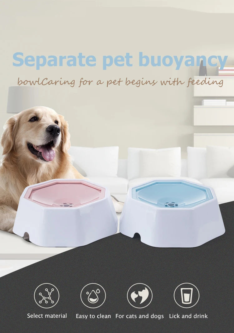 Anti-splash Water Bowl Dogs Drinker Slow Drinking Bowl Non-Wetting Mouth Anti-Overflow Water Feeding Dog Waterer Pet Accessories