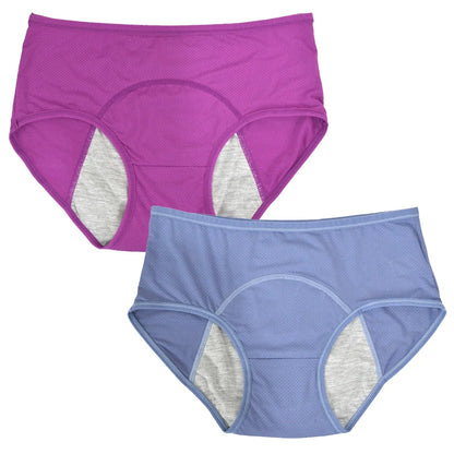 2pcs Woman Menstrual Panties Women's menstrual underwear leak proof and mid waist size M-8XL menstrual Female hygiene pants