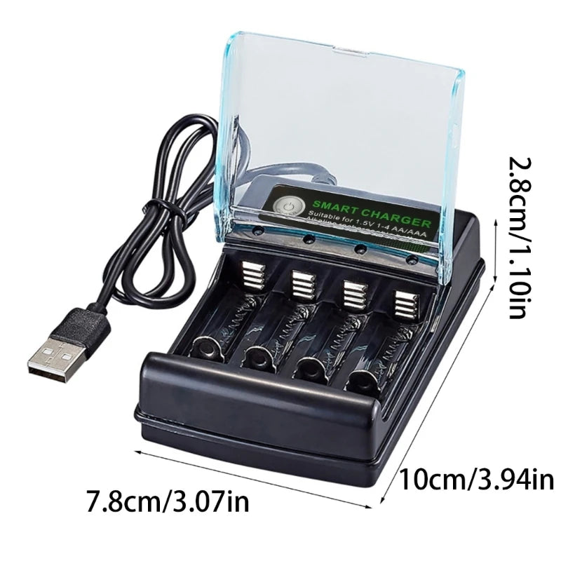 Alkaline Battery Charger 1.5V 4 Slots Digital Charging Circuit for Multiple Reusability and Friendly Electronics Power
