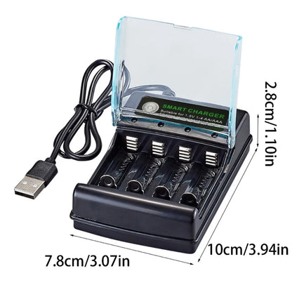 Alkaline Battery Charger 1.5V 4 Slots Digital Charging Circuit for Multiple Reusability and Friendly Electronics Power