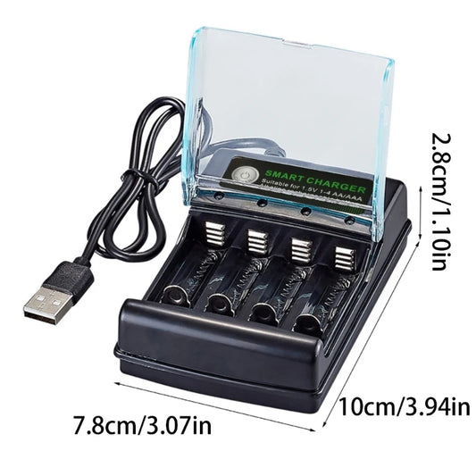 Alkaline Battery Charger 1.5V 4 Slots Digital Charging Circuit for Multiple Reusability and Friendly Electronics Power