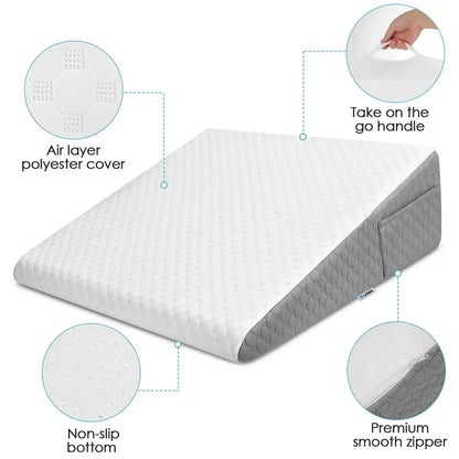 Wedge Pillows for Sleeping, Bed Pillow for After Surgery, Body Positioners for Leg Elevation, Acid Reflux, Gerd, Snoring Relief